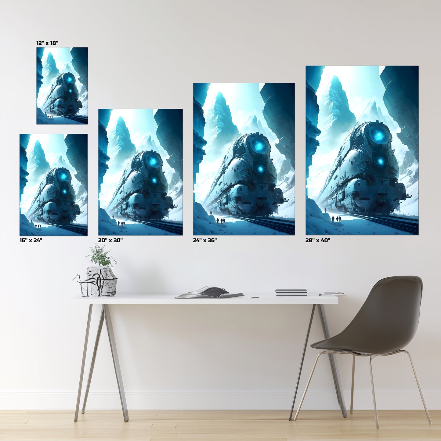 Post-Apocalyptic Train Poster – Icebreaker | Awe-Inspiring Wall Art for Sci-Fi & Fantasy Train Enthusiasts | Unique and Exclusive Artwork