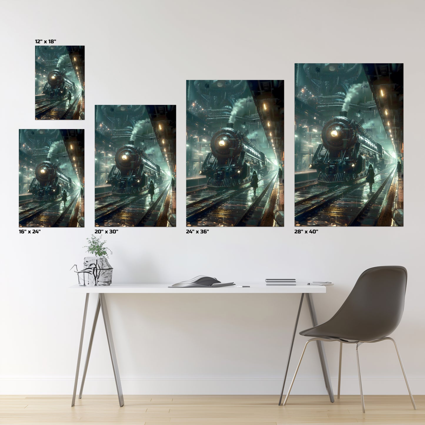Dystopia Train Poster – Stellar Odyssey | Awe-Inspiring Wall Art for Sci-Fi & Fantasy Train Enthusiasts | Unique and Exclusive Artwork