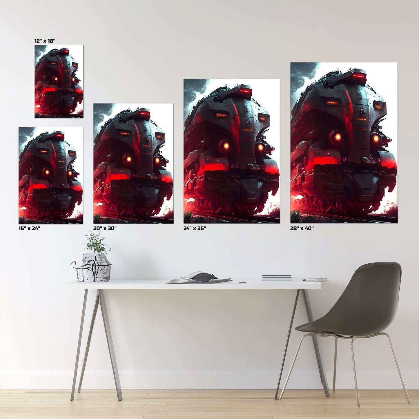 Dystopia Train Poster – Redstorm Vanguard | Awe-Inspiring Wall Art for Sci-Fi & Fantasy Train Enthusiasts | Unique and Exclusive Artwork