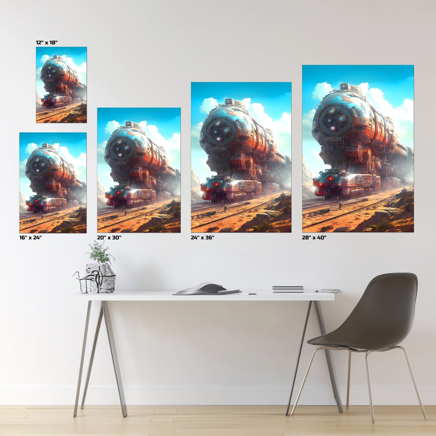 Post-Apocalyptic Train Poster – Arcanum Carrier | Awe-Inspiring Wall Art for Sci-Fi & Fantasy Train Enthusiasts | Unique and Exclusive Artwork
