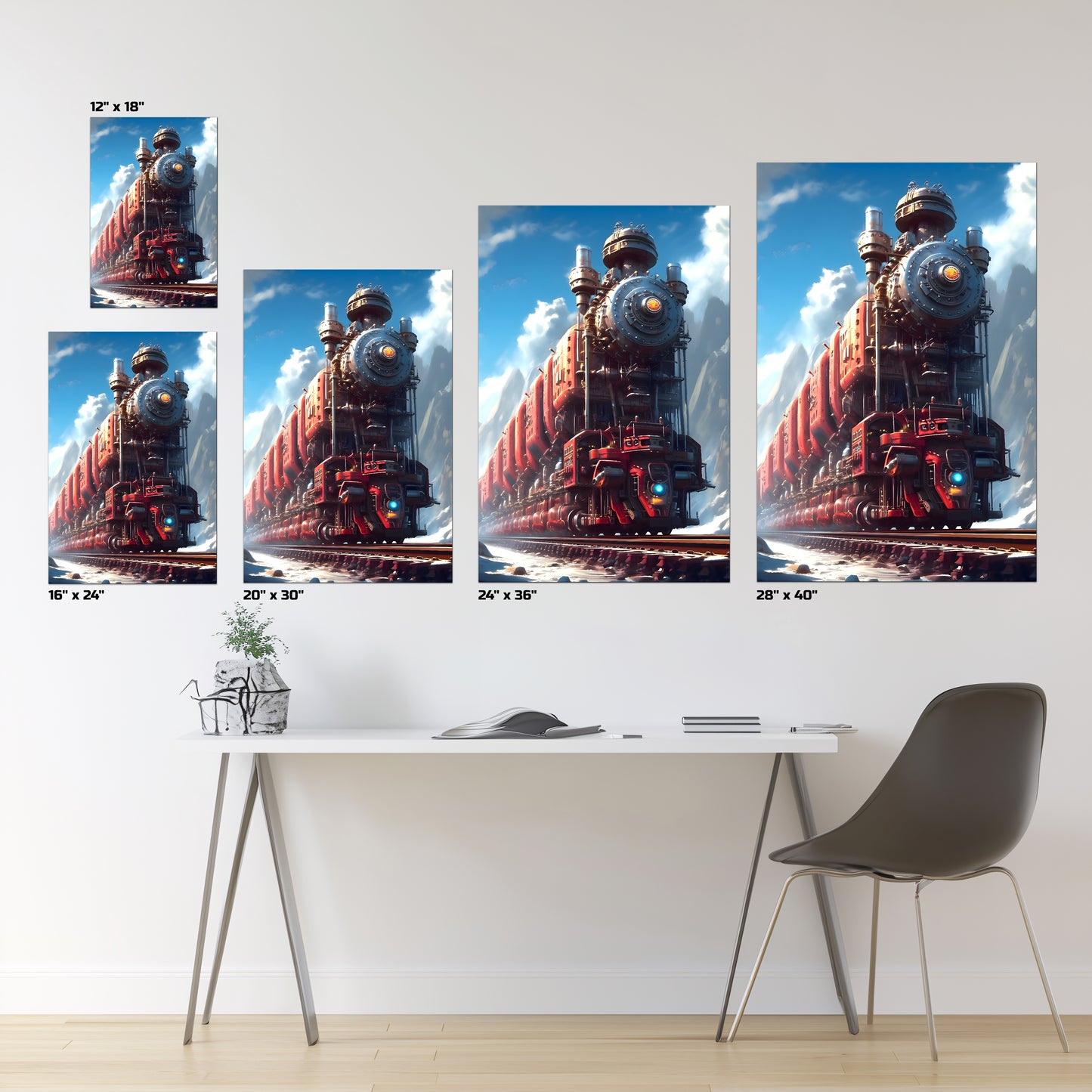 Post-Apocalyptic Train Poster – Colonial Colossus | Awe-Inspiring Wall Art for Sci-Fi & Fantasy Train Enthusiasts | Unique and Exclusive Artwork