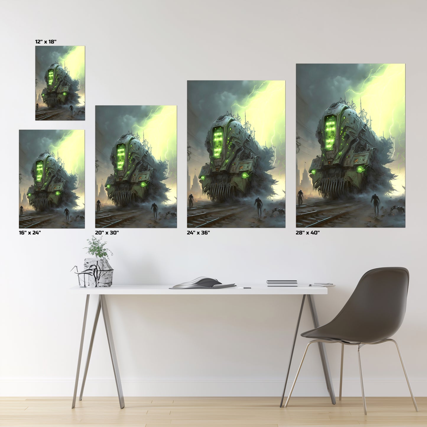 Zombie Train Poster – The Wraithcore Necrohauler | Awe-Inspiring Wall Art for Sci-Fi & Fantasy Train Enthusiasts | Unique and Exclusive Artwork