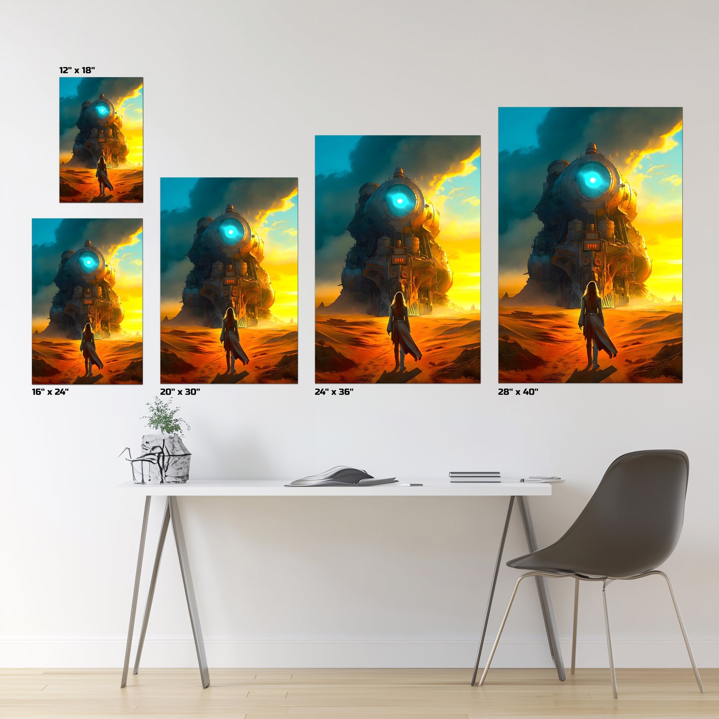 Steampunk Train Poster – Lost Ark | Awe-Inspiring Wall Art for Sci-Fi & Fantasy Train Enthusiasts | Unique and Exclusive Artwork