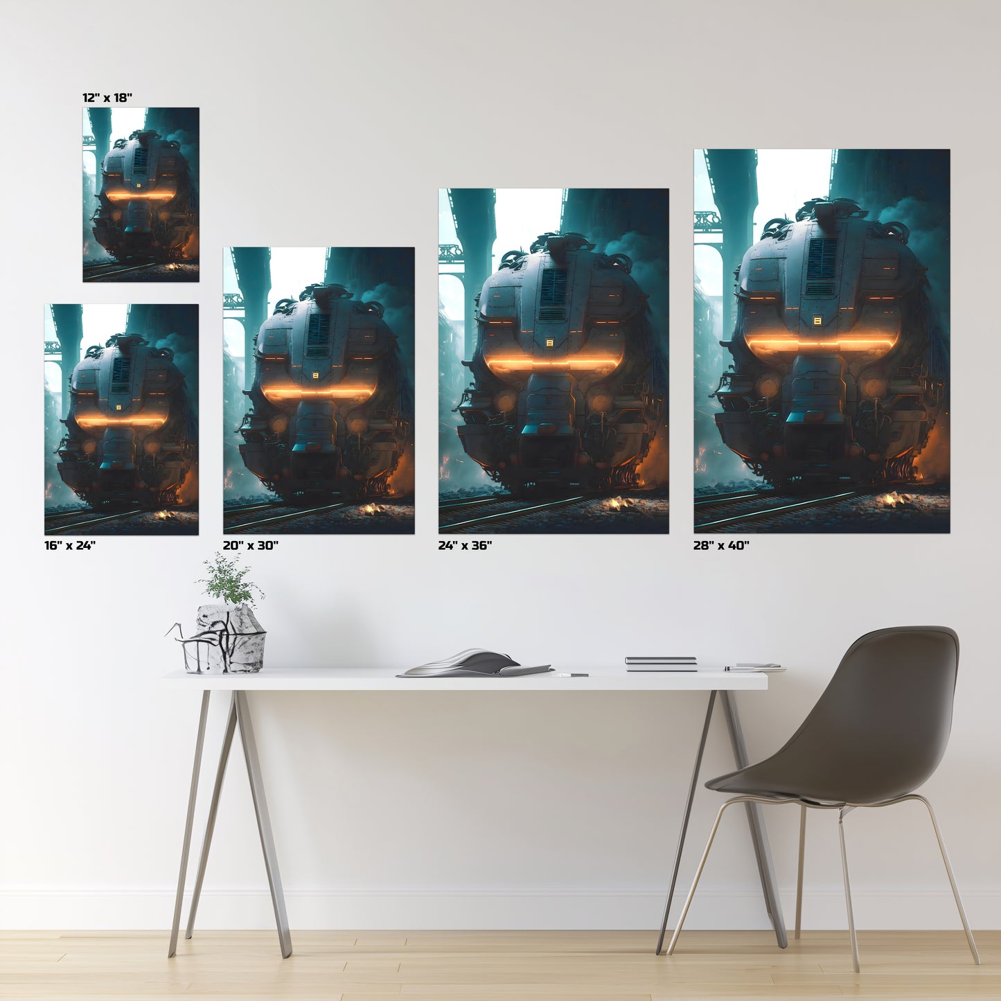 Cyberpunk Train Poster – Dreadpulse Omnihauler | Awe-Inspiring Wall Art for Sci-Fi & Fantasy Train Enthusiasts | Unique and Exclusive Artwork