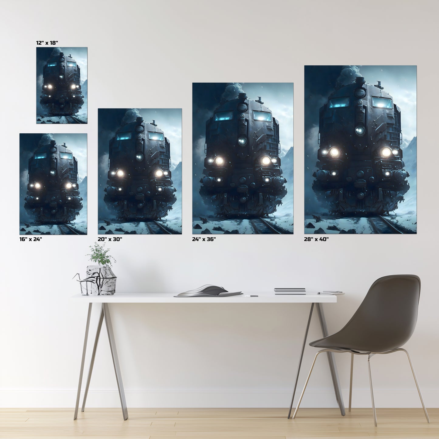 Diesel Train Poster – Frostbreaker Jugger | Awe-Inspiring Wall Art for Sci-Fi & Fantasy Train Enthusiasts | Unique and Exclusive Artwork