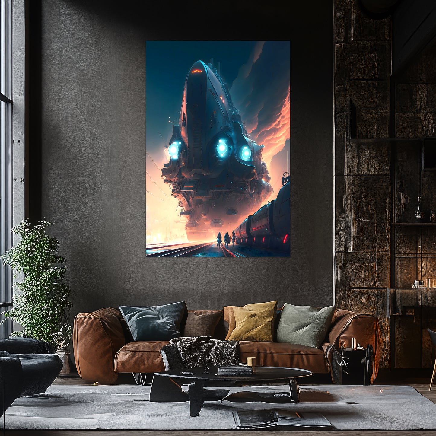 Cyberpunk Train Poster – Hyperion Elysian Metrocore | Awe-Inspiring Wall Art for Sci-Fi & Fantasy Train Enthusiasts | Unique and Exclusive Artwork