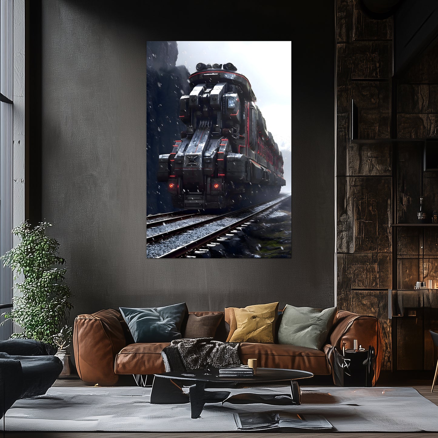 Dystopia Train Poster – Ironridge Bastion | Awe-Inspiring Wall Art for Sci-Fi & Fantasy Train Enthusiasts | Unique and Exclusive Artwork