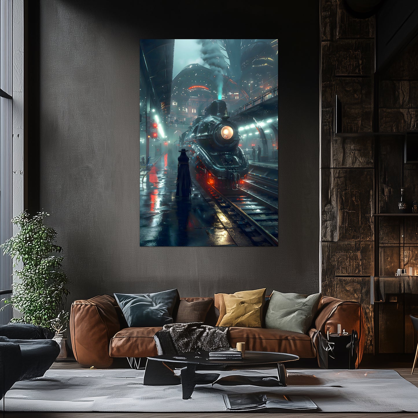 Dystopia Train Poster – Solarwind Express | Awe-Inspiring Wall Art for Sci-Fi & Fantasy Train Enthusiasts | Unique and Exclusive Artwork