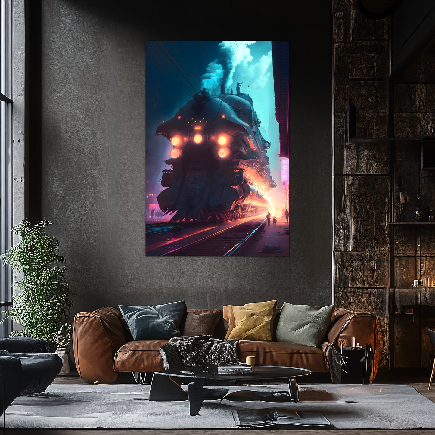 Cyberpunk Train Poster – Chromeshell Nightcrawler | Awe-Inspiring Wall Art for Sci-Fi & Fantasy Train Enthusiasts | Unique and Exclusive Artwork