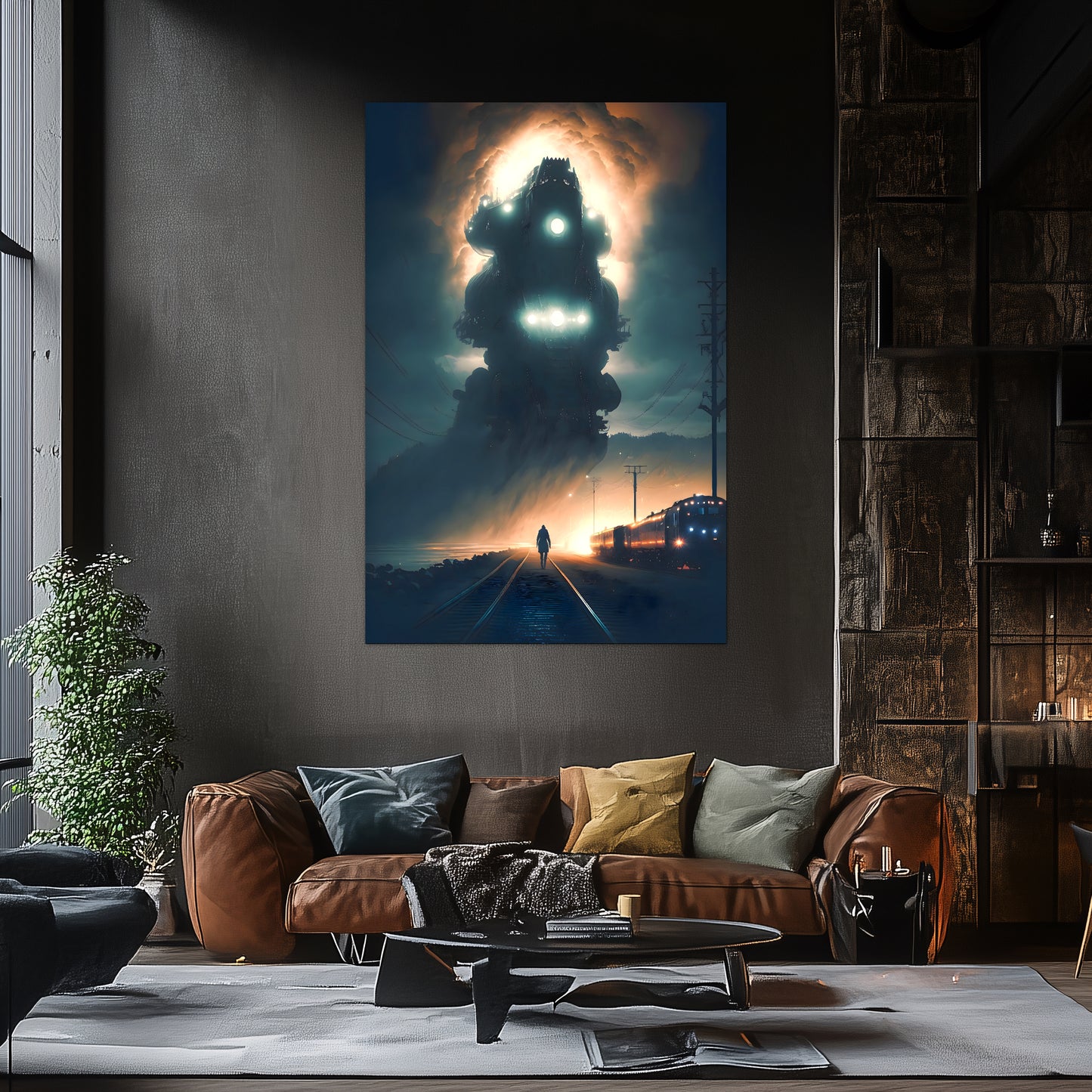 Post-Apocalyptic Train Poster – The Unyielding Monolith | Awe-Inspiring Wall Art for Sci-Fi & Fantasy Train Enthusiasts | Unique and Exclusive Artwork