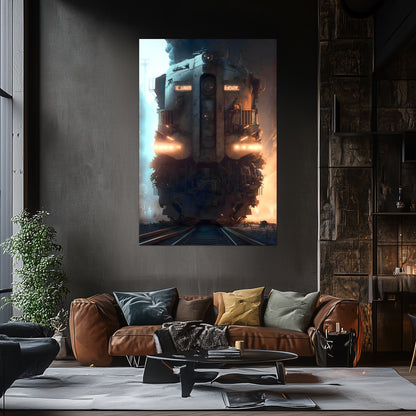 Diesel Train Poster – Warhound Mk IV | Awe-Inspiring Wall Art for Sci-Fi & Fantasy Train Enthusiasts | Unique and Exclusive Artwork