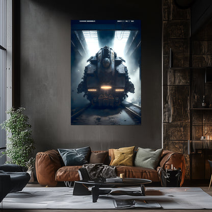 Diesel Train Poster – Aeternum Custos | Awe-Inspiring Wall Art for Sci-Fi & Fantasy Train Enthusiasts | Unique and Exclusive Artwork