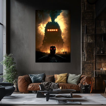 Post-Apocalyptic Train Poster – The Endbringer | Awe-Inspiring Wall Art for Sci-Fi & Fantasy Train Enthusiasts | Unique and Exclusive Artwork