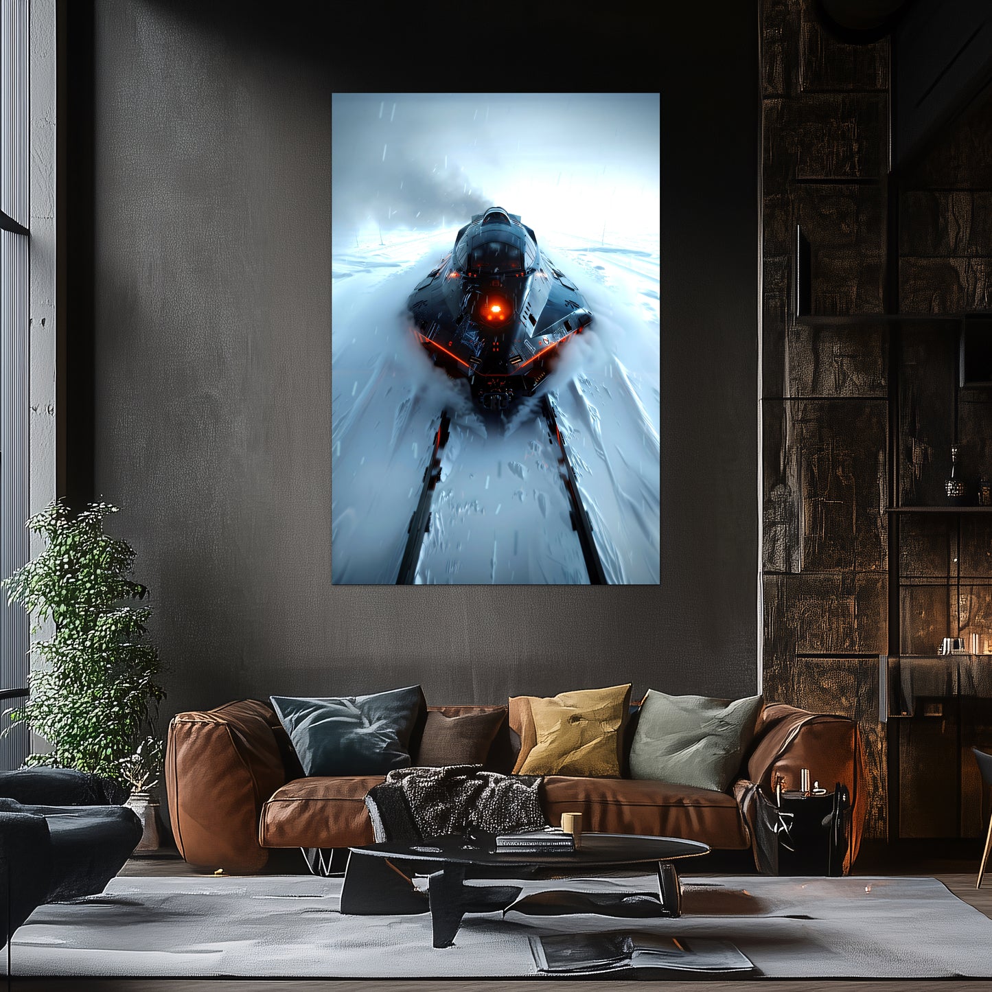 Cyberpunk Train Poster – The Demon's Dagger | Awe-Inspiring Wall Art for Sci-Fi & Fantasy Train Enthusiasts | Unique and Exclusive Artwork