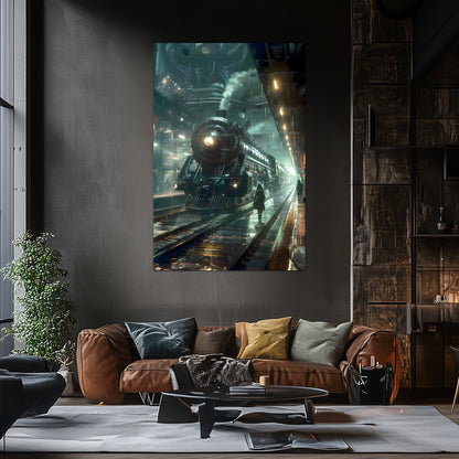 Dystopia Train Poster – Stellar Odyssey | Awe-Inspiring Wall Art for Sci-Fi & Fantasy Train Enthusiasts | Unique and Exclusive Artwork