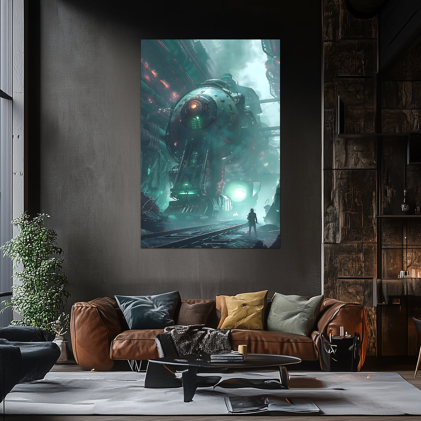 Cyberpunk Train Poster – Epitome One | Awe-Inspiring Wall Art for Sci-Fi & Fantasy Train Enthusiasts | Unique and Exclusive Artwork