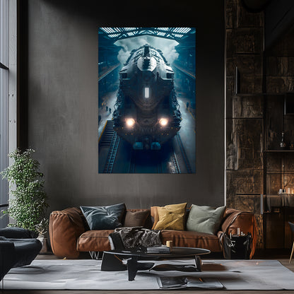 Diesel Train Poster – Rex Temporis | Awe-Inspiring Wall Art for Sci-Fi & Fantasy Train Enthusiasts | Unique and Exclusive Artwork