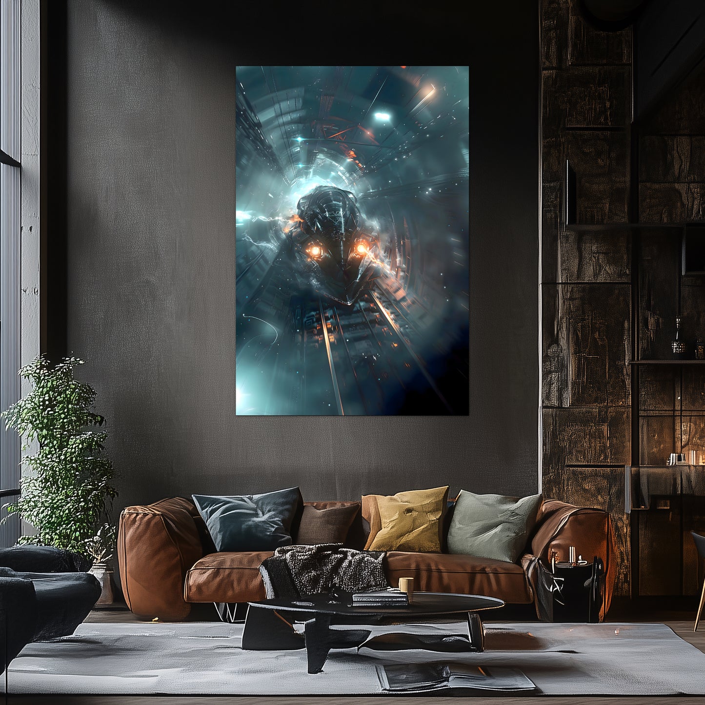 Cyberpunk Train Poster – Nightblade Crusader | Awe-Inspiring Wall Art for Sci-Fi & Fantasy Train Enthusiasts | Unique and Exclusive Artwork