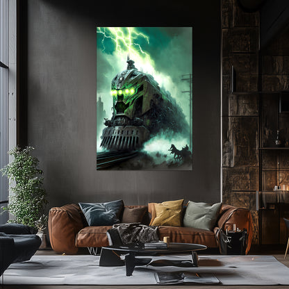 Zombie Train Poster – Hellforge Executor | Awe-Inspiring Wall Art for Sci-Fi & Fantasy Train Enthusiasts | Unique and Exclusive Artwork