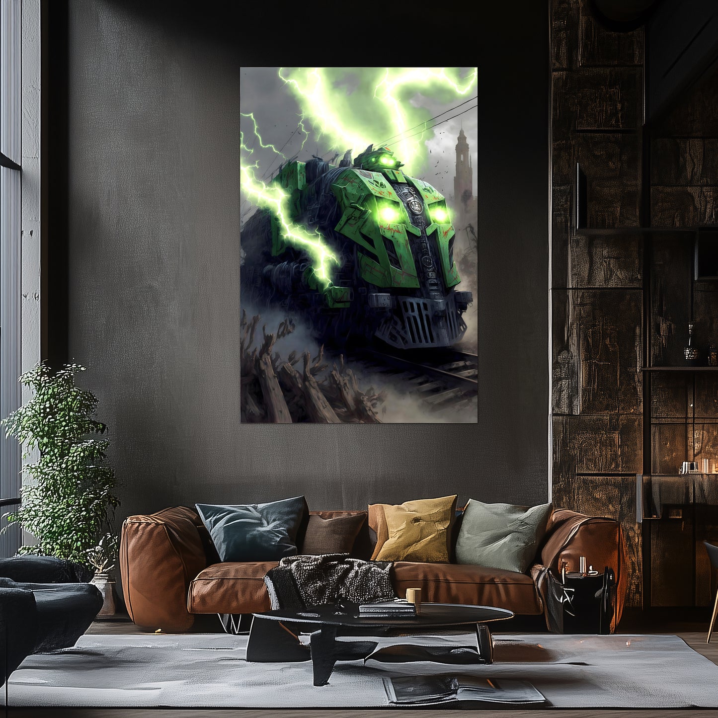 Zombie Train Poster – Shadowbane Revenant | Awe-Inspiring Wall Art for Sci-Fi & Fantasy Train Enthusiasts | Unique and Exclusive Artwork