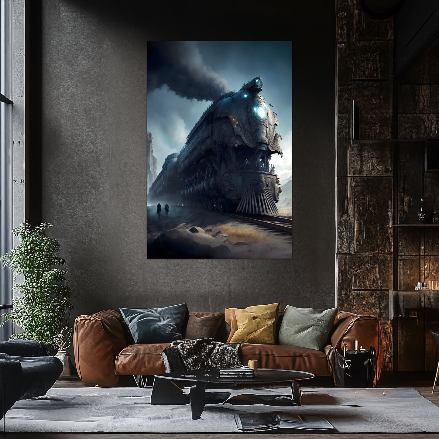 Dystopia Train Poster – Titanforge Paladin | Awe-Inspiring Wall Art for Sci-Fi & Fantasy Train Enthusiasts | Unique and Exclusive Artwork