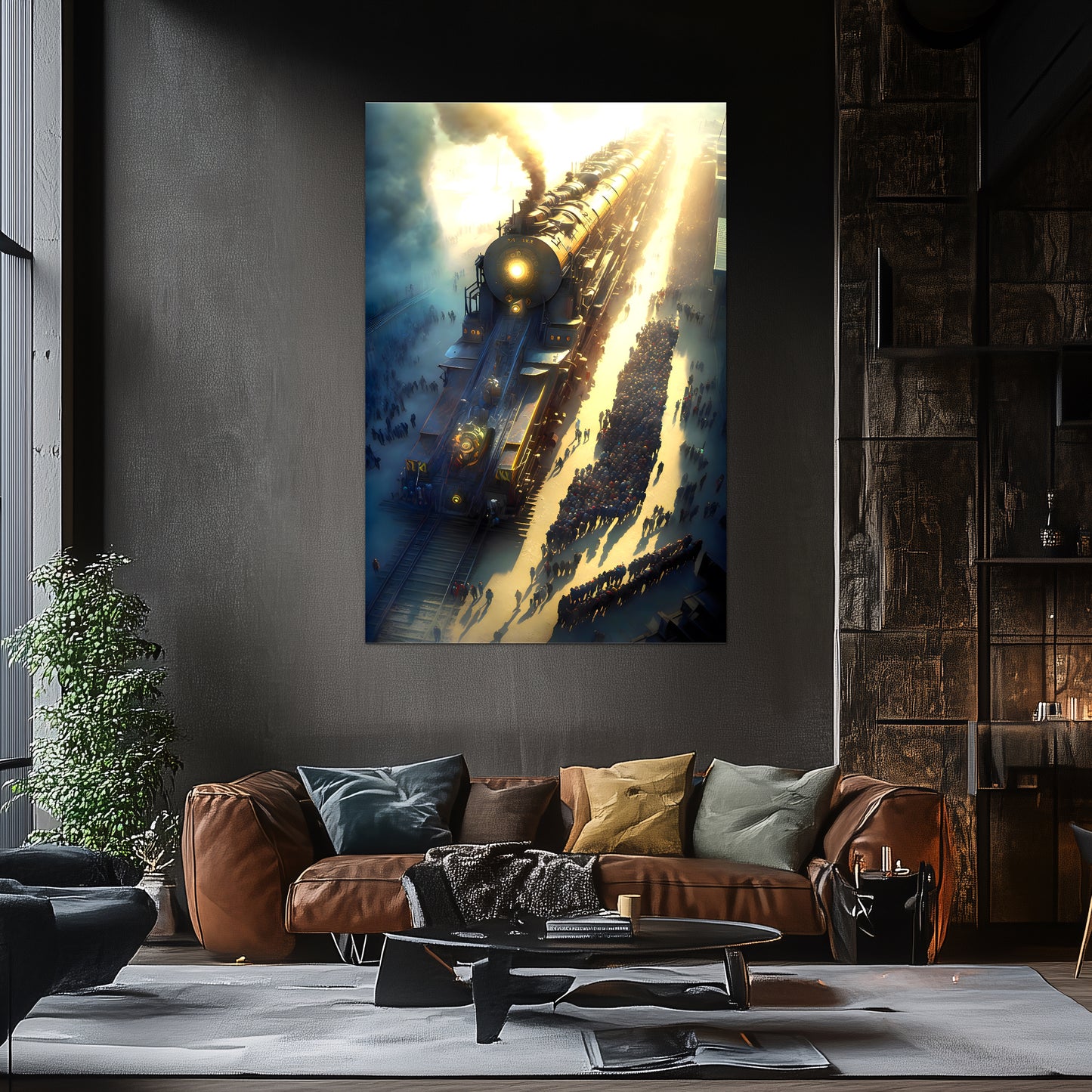 Steampunk Train Poster – Behemoth Boy | Awe-Inspiring Wall Art for Sci-Fi & Fantasy Train Enthusiasts | Unique and Exclusive Artwork