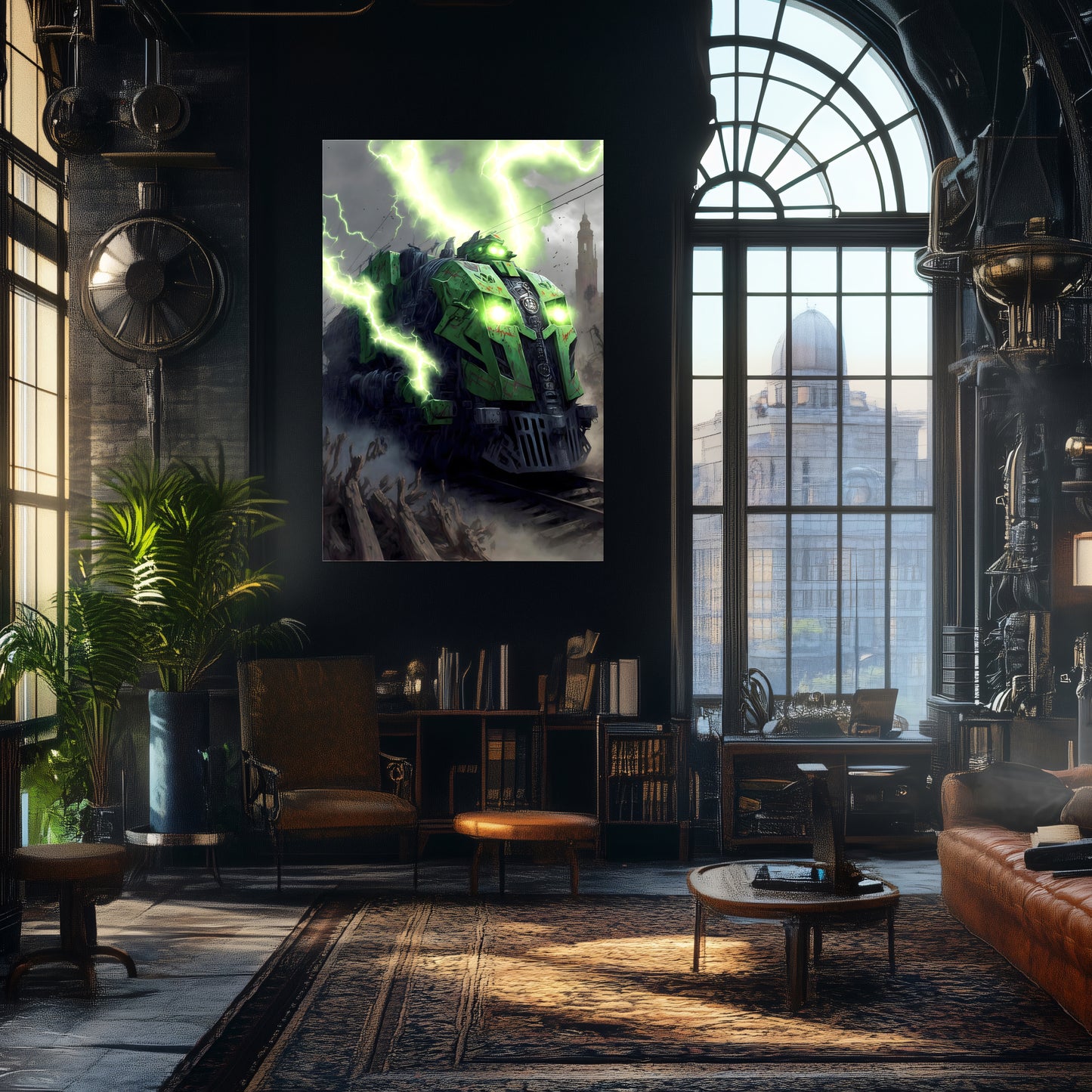 Zombie Train Poster – Shadowbane Revenant | Awe-Inspiring Wall Art for Sci-Fi & Fantasy Train Enthusiasts | Unique and Exclusive Artwork