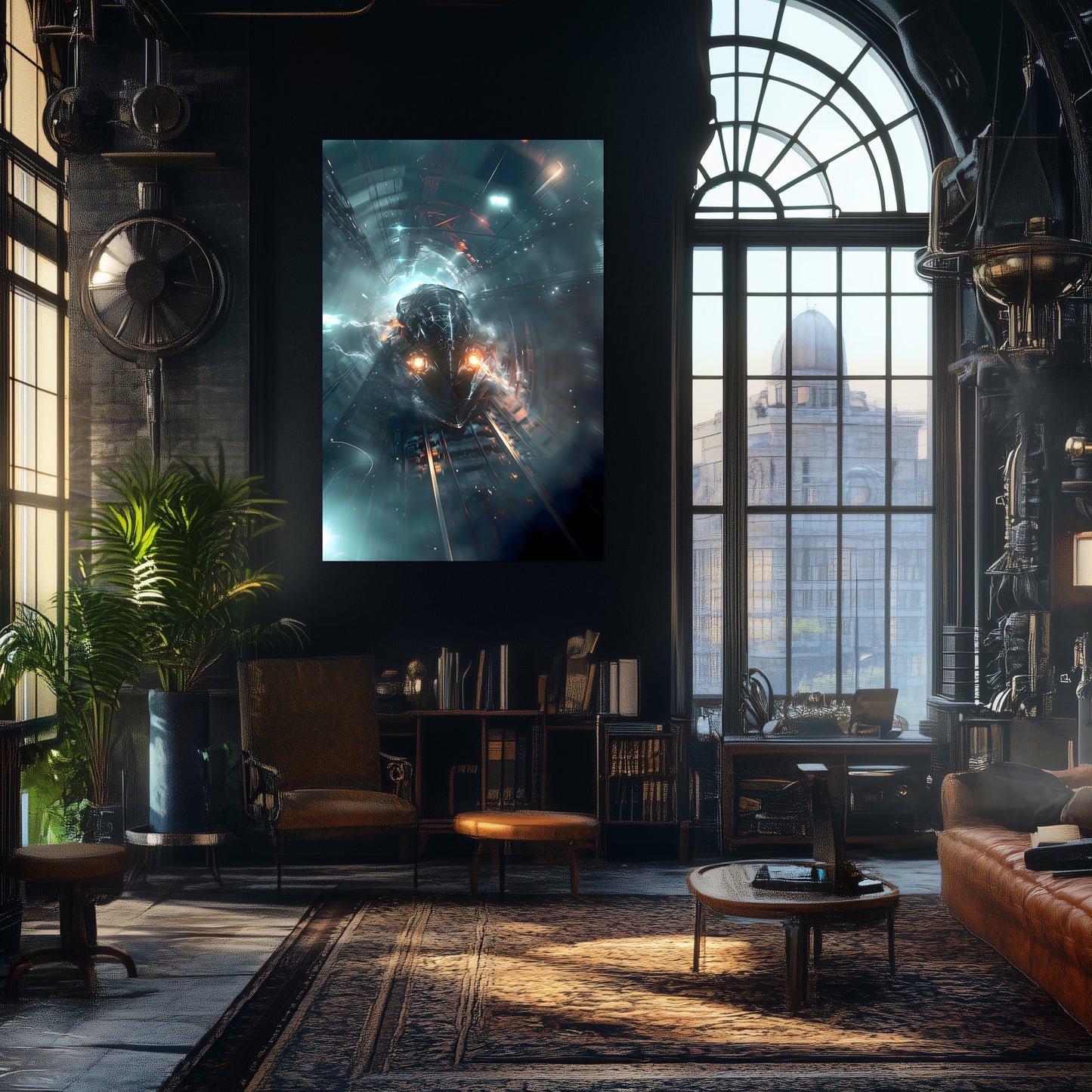 Cyberpunk Train Poster – Nightblade Crusader | Awe-Inspiring Wall Art for Sci-Fi & Fantasy Train Enthusiasts | Unique and Exclusive Artwork