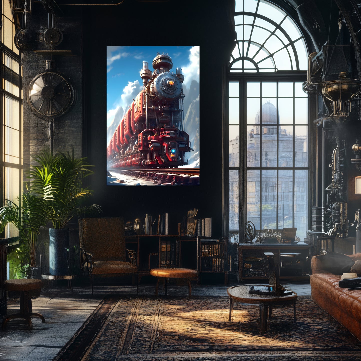 Post-Apocalyptic Train Poster – Colonial Colossus | Awe-Inspiring Wall Art for Sci-Fi & Fantasy Train Enthusiasts | Unique and Exclusive Artwork