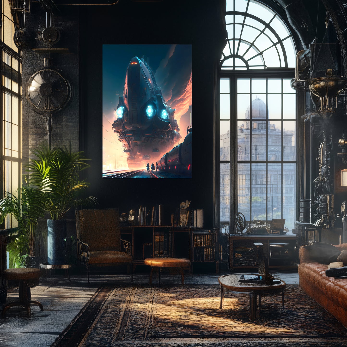 Cyberpunk Train Poster – Hyperion Elysian Metrocore | Awe-Inspiring Wall Art for Sci-Fi & Fantasy Train Enthusiasts | Unique and Exclusive Artwork