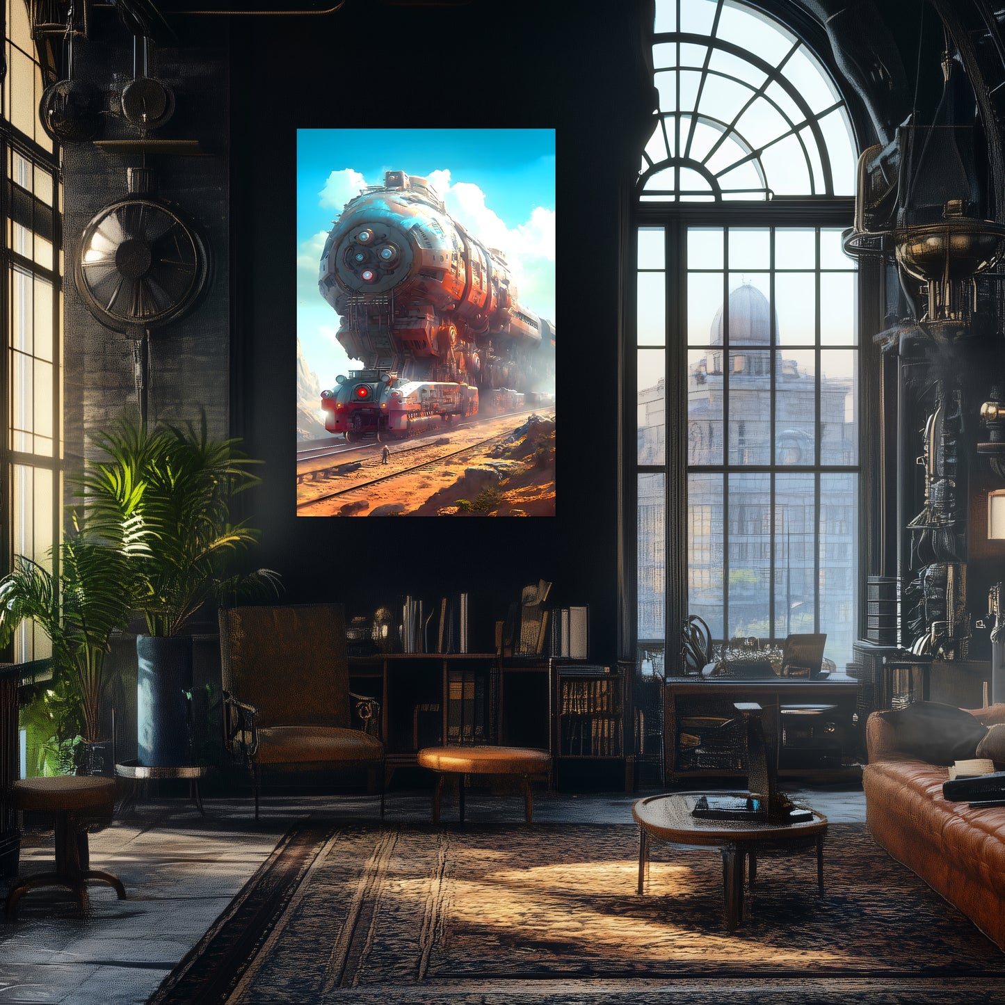 Post-Apocalyptic Train Poster – Arcanum Carrier | Awe-Inspiring Wall Art for Sci-Fi & Fantasy Train Enthusiasts | Unique and Exclusive Artwork