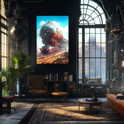 Post-Apocalyptic Train Poster – Arcanum Carrier | Awe-Inspiring Wall Art for Sci-Fi & Fantasy Train Enthusiasts | Unique and Exclusive Artwork