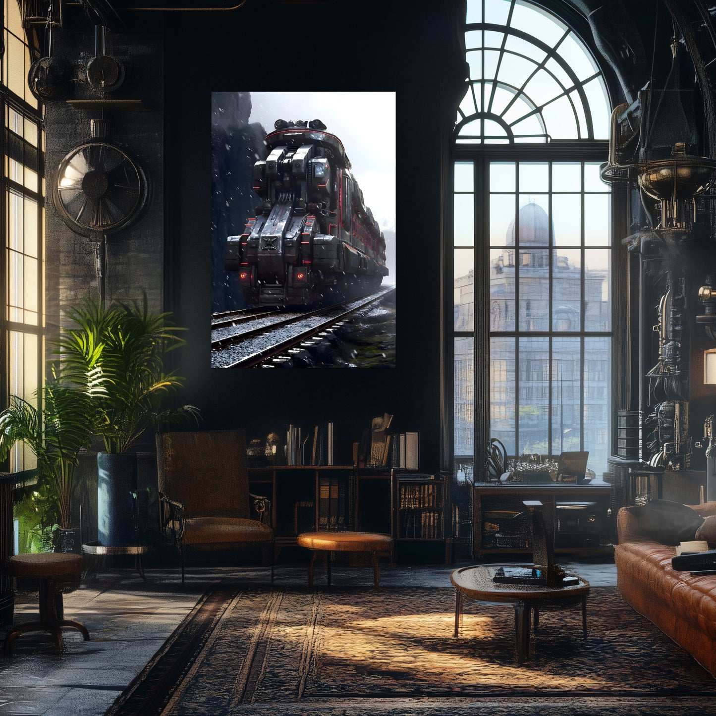 Dystopia Train Poster – Ironridge Bastion | Awe-Inspiring Wall Art for Sci-Fi & Fantasy Train Enthusiasts | Unique and Exclusive Artwork