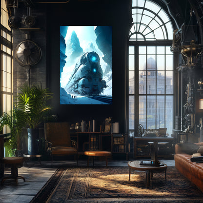 Post-Apocalyptic Train Poster – Icebreaker | Awe-Inspiring Wall Art for Sci-Fi & Fantasy Train Enthusiasts | Unique and Exclusive Artwork