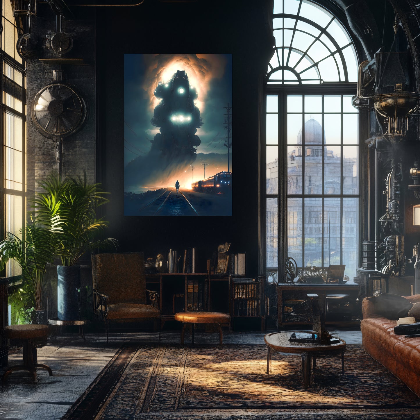 Post-Apocalyptic Train Poster – The Unyielding Monolith | Awe-Inspiring Wall Art for Sci-Fi & Fantasy Train Enthusiasts | Unique and Exclusive Artwork