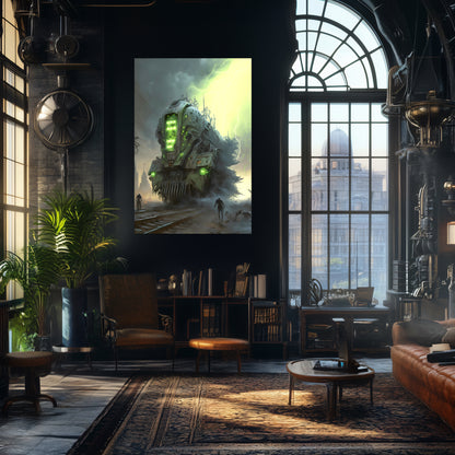 Zombie Train Poster – The Wraithcore Necrohauler | Awe-Inspiring Wall Art for Sci-Fi & Fantasy Train Enthusiasts | Unique and Exclusive Artwork