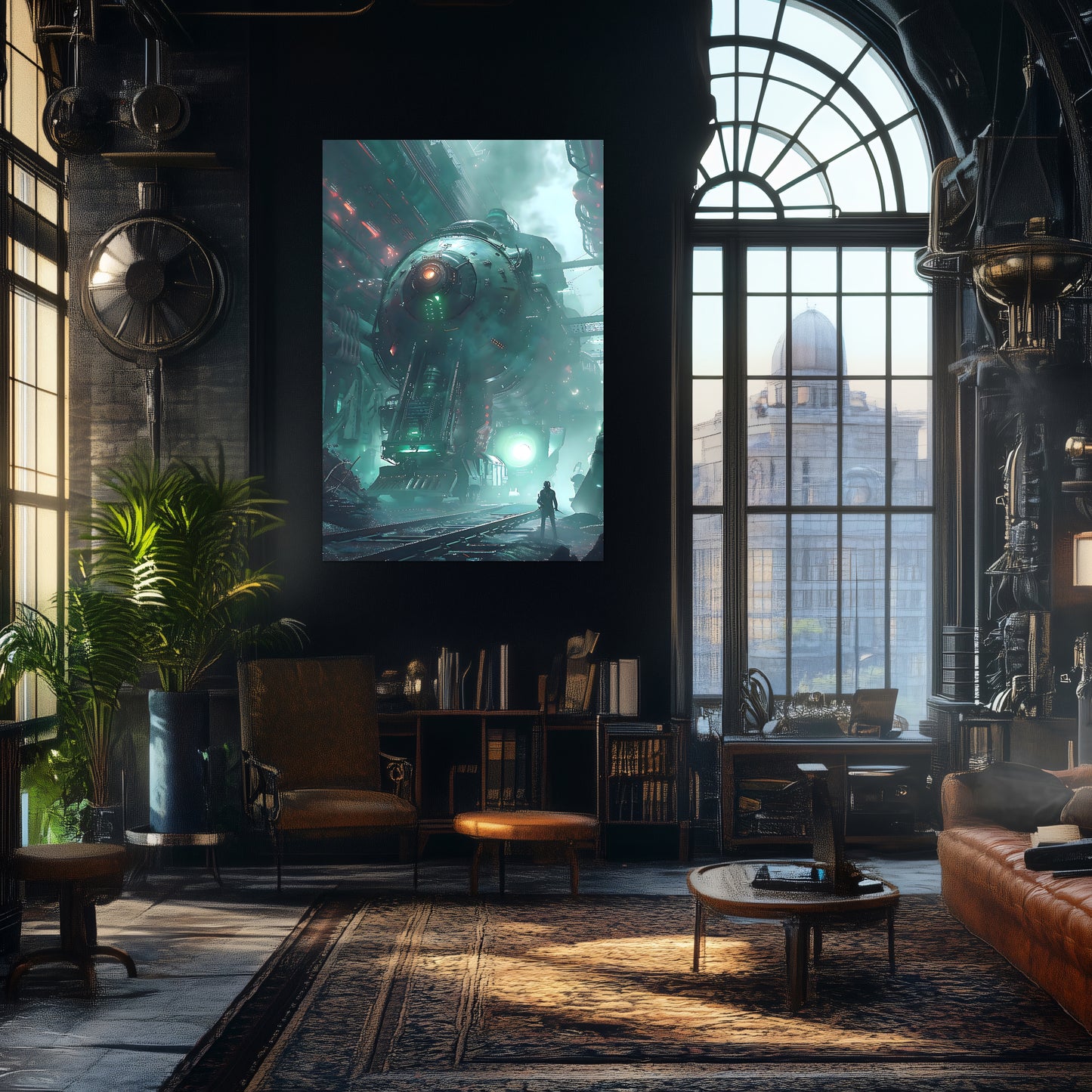 Cyberpunk Train Poster – Epitome One | Awe-Inspiring Wall Art for Sci-Fi & Fantasy Train Enthusiasts | Unique and Exclusive Artwork