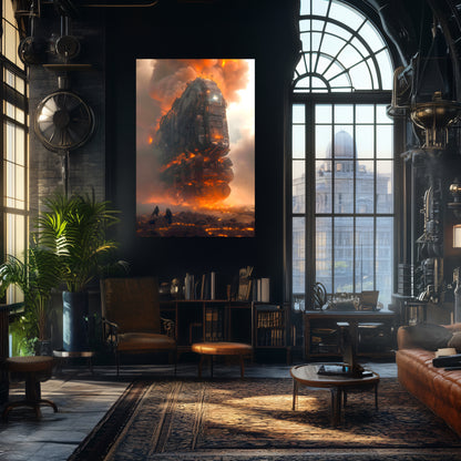 Wasteland Train Poster – Exodus Beta | Awe-Inspiring Wall Art for Sci-Fi & Fantasy Train Enthusiasts | Unique and Exclusive Artwork
