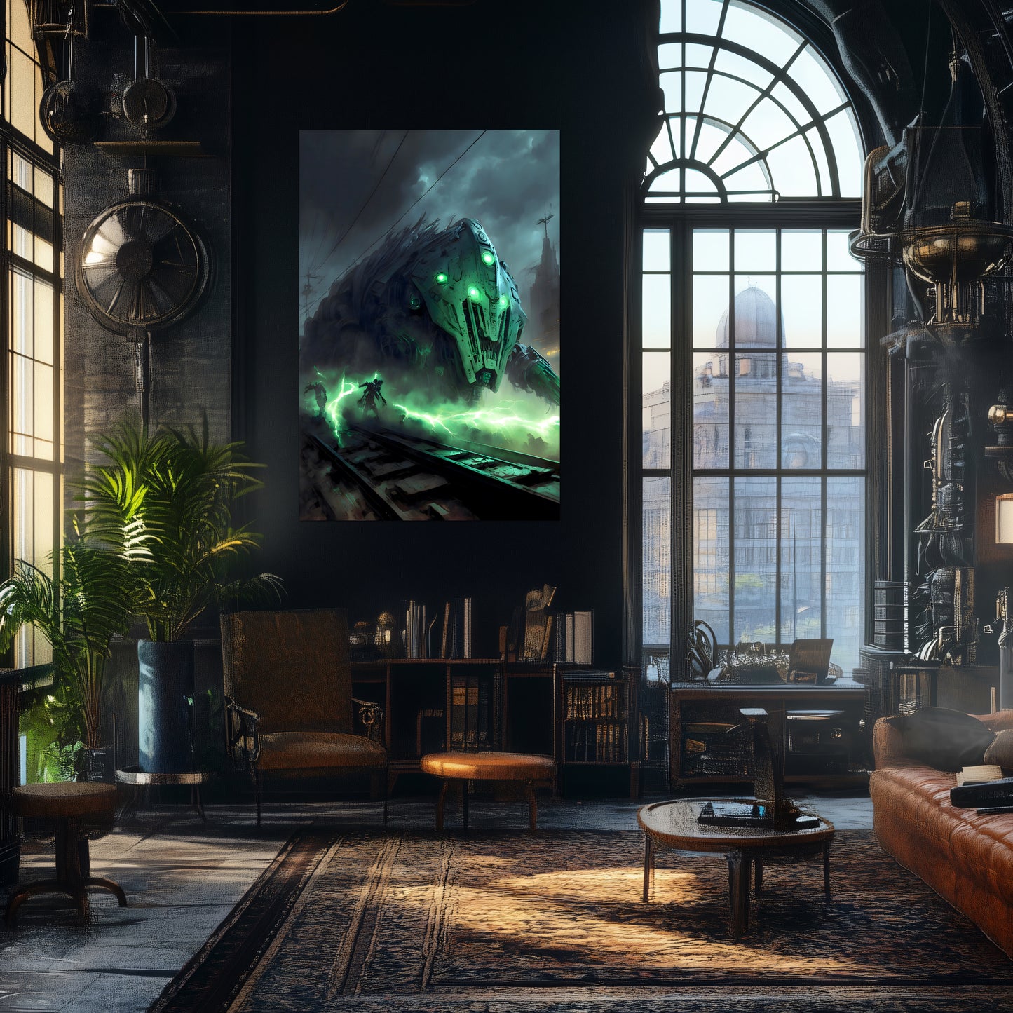 Zombie Train Poster – Darkclad Adjudicator | Awe-Inspiring Wall Art for Sci-Fi & Fantasy Train Enthusiasts | Unique and Exclusive Artwork
