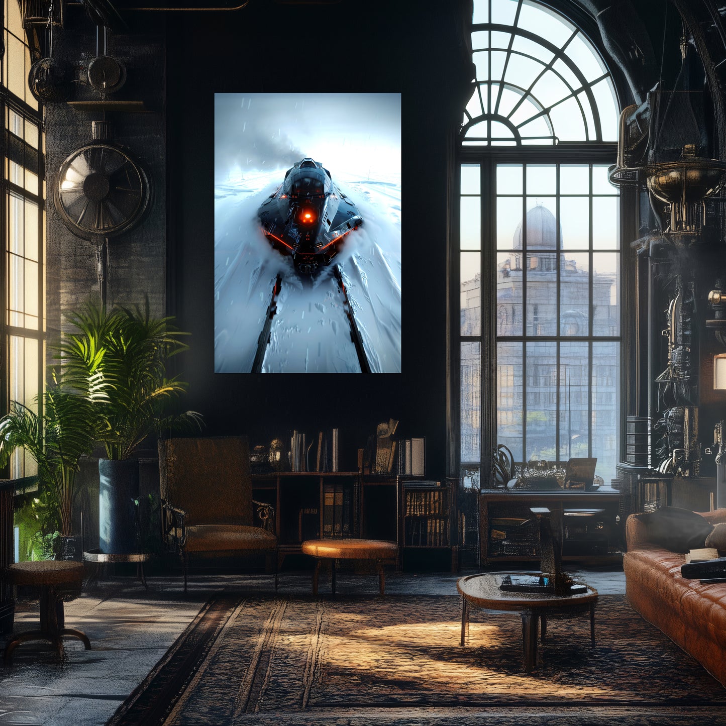 Cyberpunk Train Poster – The Demon's Dagger | Awe-Inspiring Wall Art for Sci-Fi & Fantasy Train Enthusiasts | Unique and Exclusive Artwork