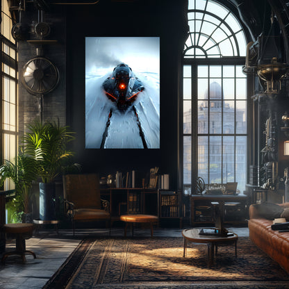 Cyberpunk Train Poster – The Demon's Dagger | Awe-Inspiring Wall Art for Sci-Fi & Fantasy Train Enthusiasts | Unique and Exclusive Artwork