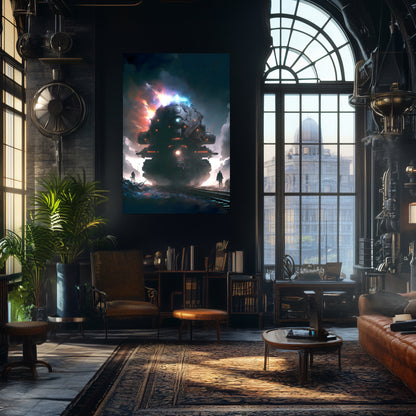 Wasteland Train Poster – The Voidstalker | Awe-Inspiring Wall Art for Sci-Fi & Fantasy Train Enthusiasts | Unique and Exclusive Artwork