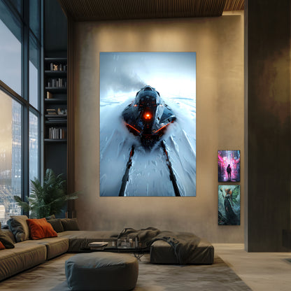 Cyberpunk Train Poster – The Demon's Dagger | Awe-Inspiring Wall Art for Sci-Fi & Fantasy Train Enthusiasts | Unique and Exclusive Artwork