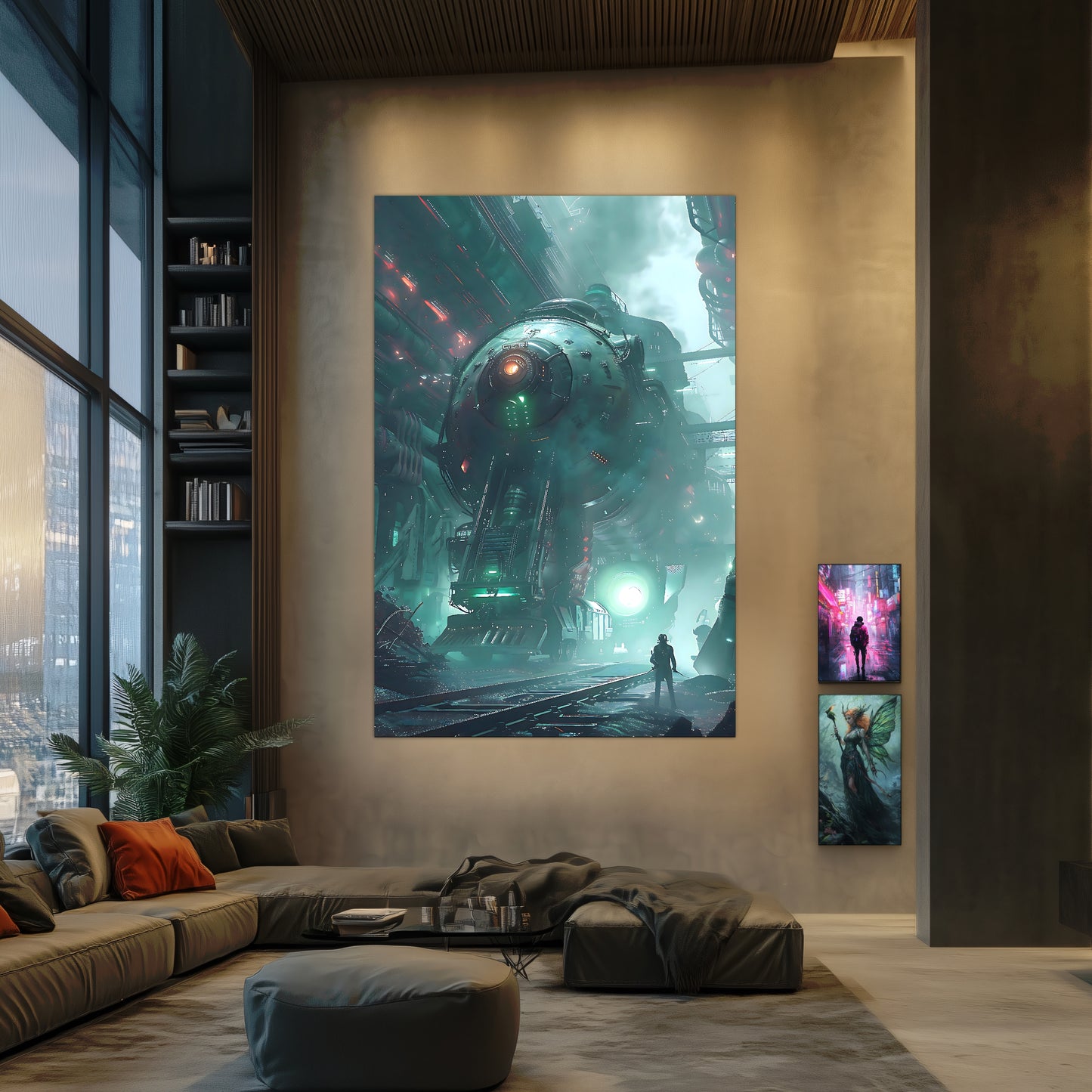 Cyberpunk Train Poster – Epitome One | Awe-Inspiring Wall Art for Sci-Fi & Fantasy Train Enthusiasts | Unique and Exclusive Artwork