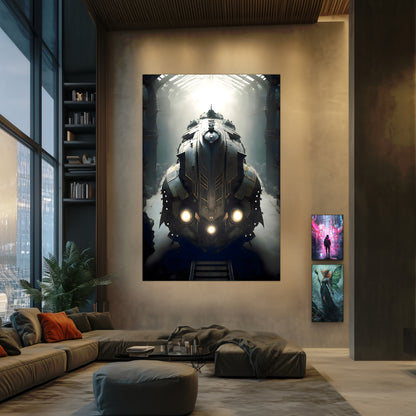 Diesel Train Poster – Chronos Magnus | Awe-Inspiring Wall Art for Sci-Fi & Fantasy Train Enthusiasts | Unique and Exclusive Artwork