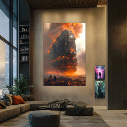 Wasteland Train Poster – Exodus Beta | Awe-Inspiring Wall Art for Sci-Fi & Fantasy Train Enthusiasts | Unique and Exclusive Artwork