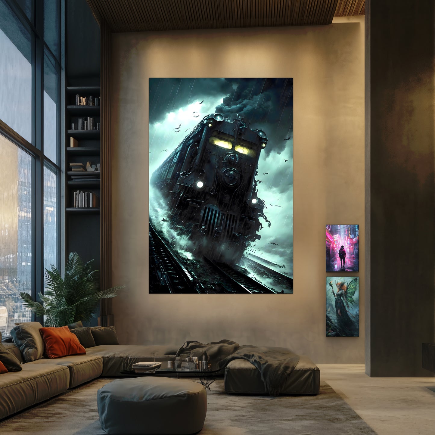 Zombie Train Poster – The Grim Hauler | Awe-Inspiring Wall Art for Sci-Fi & Fantasy Train Enthusiasts | Unique and Exclusive Artwork