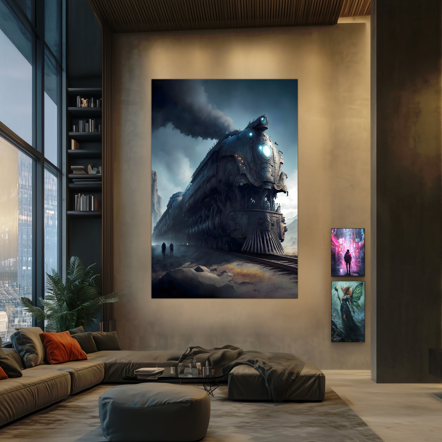 Dystopia Train Poster – Titanforge Paladin | Awe-Inspiring Wall Art for Sci-Fi & Fantasy Train Enthusiasts | Unique and Exclusive Artwork