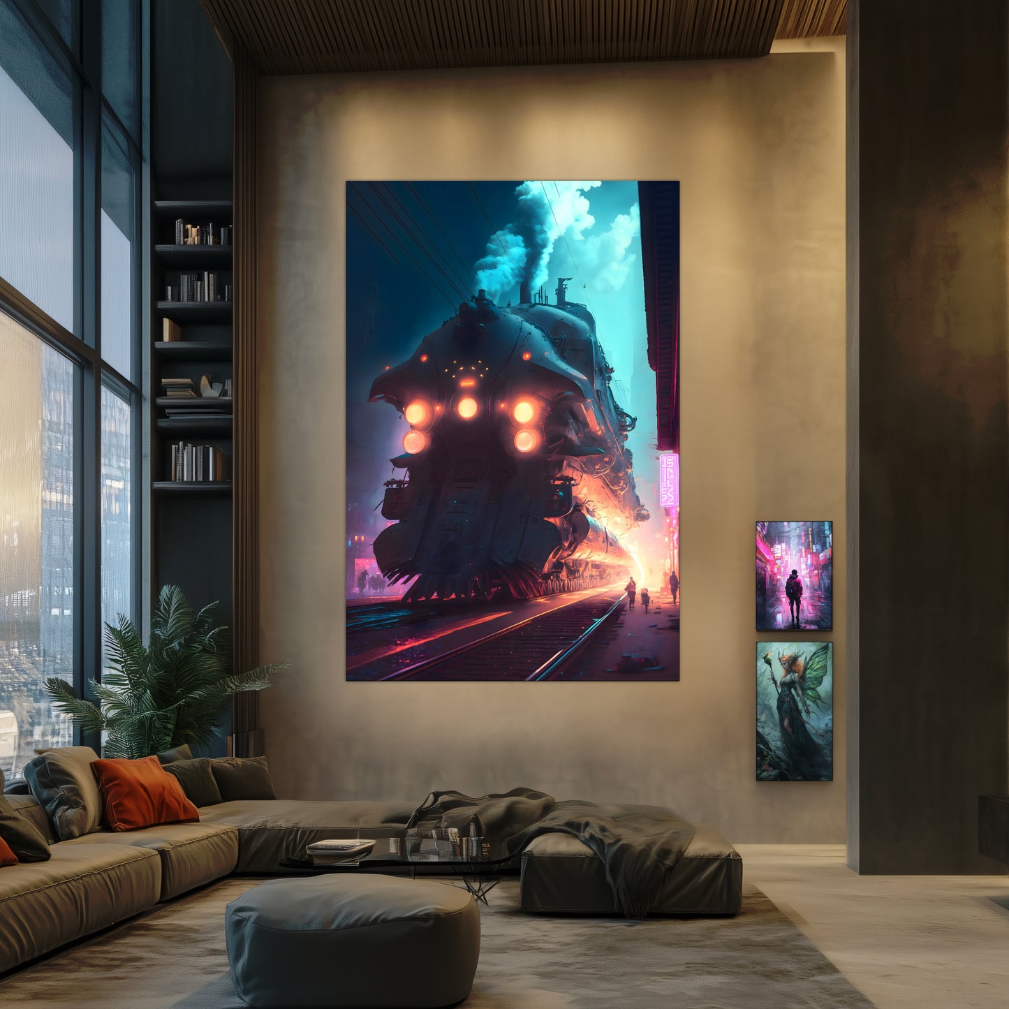 Cyberpunk Train Poster – Chromeshell Nightcrawler | Awe-Inspiring Wall Art for Sci-Fi & Fantasy Train Enthusiasts | Unique and Exclusive Artwork