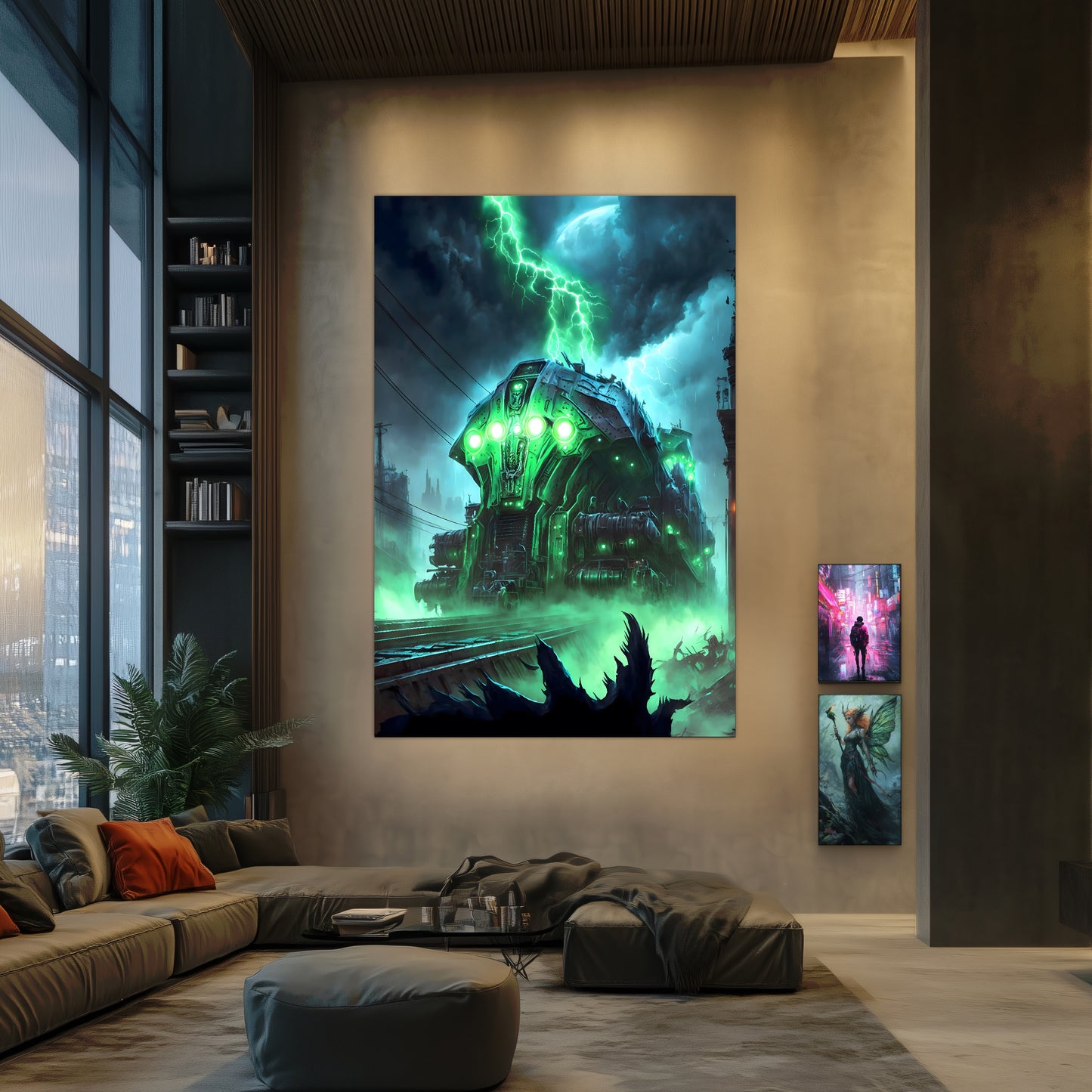 Zombie Train Poster – The Warp Architect | Awe-Inspiring Wall Art for Sci-Fi & Fantasy Train Enthusiasts | Unique and Exclusive Artwork